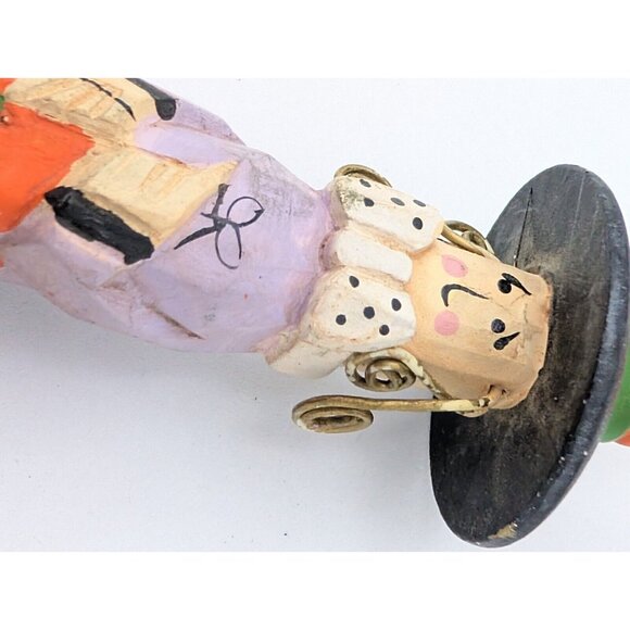 Vtg. Ornament Witch Fall Themed Metal Hair  Holding Frog Unique 5.75"  READ - Picture 5 of 9